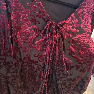 VENUS Burgundy Floral Blouse